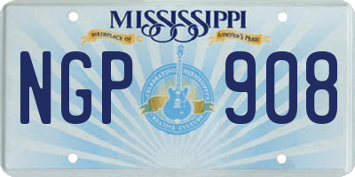 MS license plate NGP908