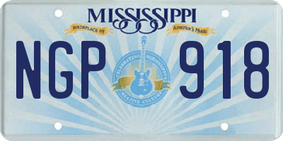 MS license plate NGP918