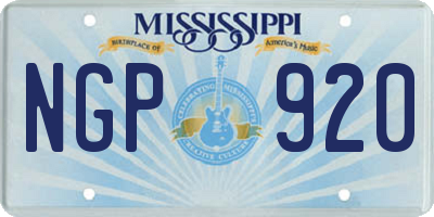 MS license plate NGP920