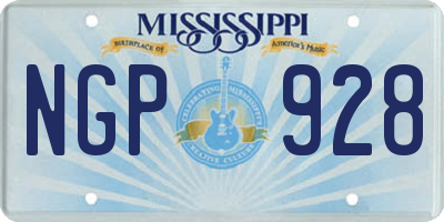 MS license plate NGP928