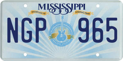 MS license plate NGP965