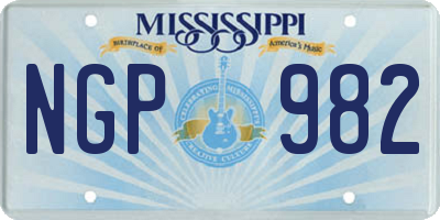 MS license plate NGP982