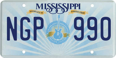 MS license plate NGP990