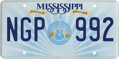 MS license plate NGP992