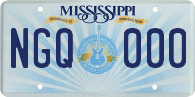 MS license plate NGQ000