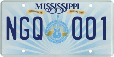 MS license plate NGQ001