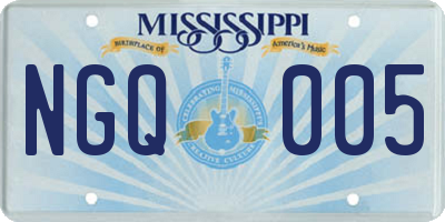 MS license plate NGQ005
