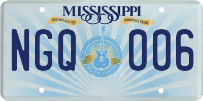 MS license plate NGQ006