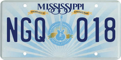 MS license plate NGQ018