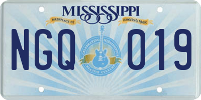 MS license plate NGQ019