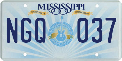 MS license plate NGQ037