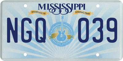 MS license plate NGQ039