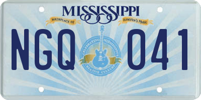 MS license plate NGQ041