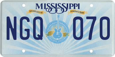 MS license plate NGQ070