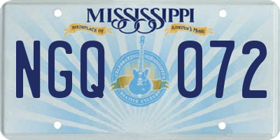 MS license plate NGQ072