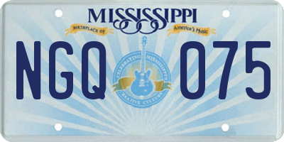 MS license plate NGQ075