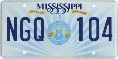 MS license plate NGQ104