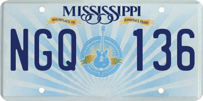 MS license plate NGQ136