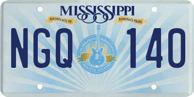 MS license plate NGQ140