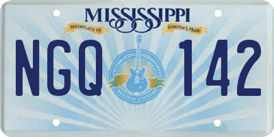 MS license plate NGQ142