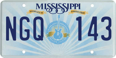 MS license plate NGQ143