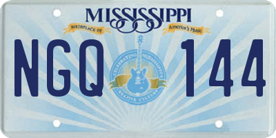 MS license plate NGQ144