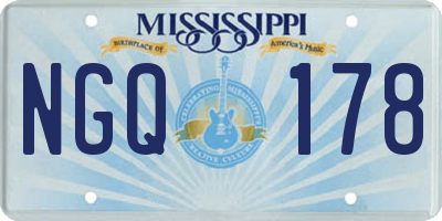MS license plate NGQ178