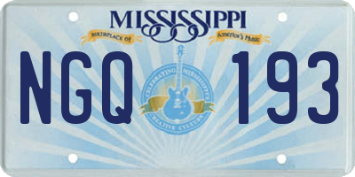 MS license plate NGQ193