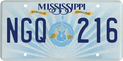 MS license plate NGQ216