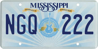 MS license plate NGQ222