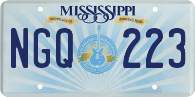 MS license plate NGQ223