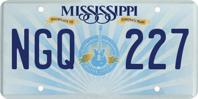 MS license plate NGQ227