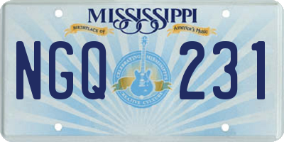 MS license plate NGQ231