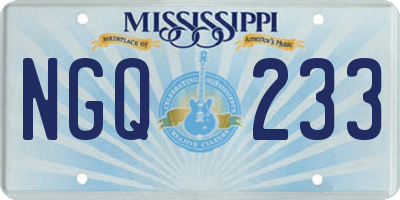 MS license plate NGQ233