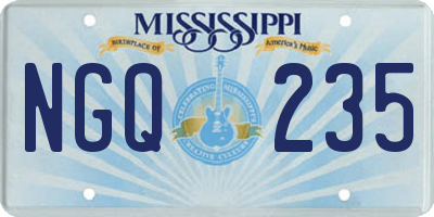 MS license plate NGQ235
