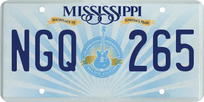 MS license plate NGQ265