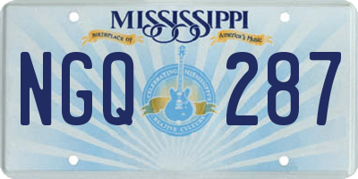 MS license plate NGQ287