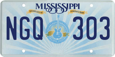 MS license plate NGQ303