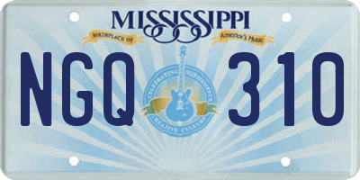 MS license plate NGQ310