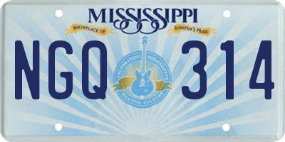 MS license plate NGQ314