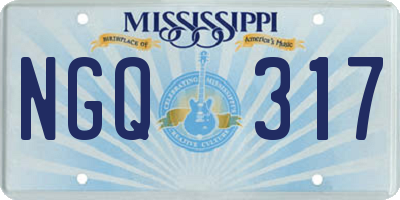 MS license plate NGQ317