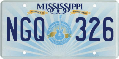MS license plate NGQ326