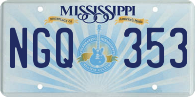 MS license plate NGQ353