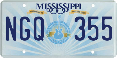 MS license plate NGQ355