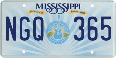 MS license plate NGQ365