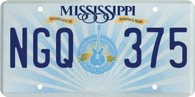 MS license plate NGQ375