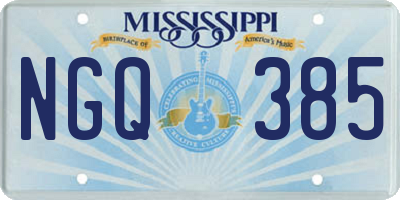 MS license plate NGQ385
