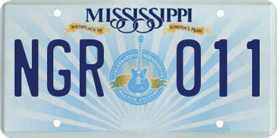 MS license plate NGR011