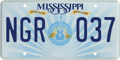 MS license plate NGR037