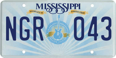 MS license plate NGR043